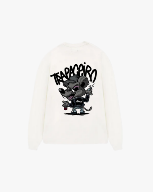 Sudadera Plana Blanca Trapaceiro - OS PRIMOS