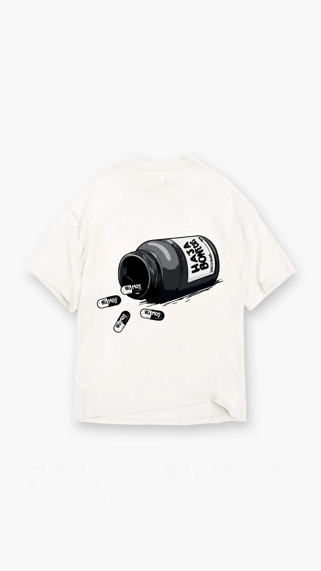 T-shirt Branca Haja Bonecos - OS PRIMOS