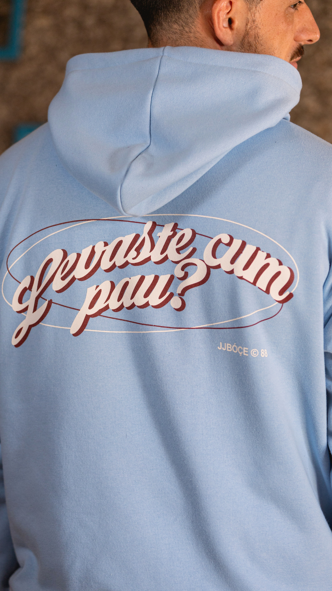 Hoodie Azul LEVASTE CUM PAU? - JJBóçe