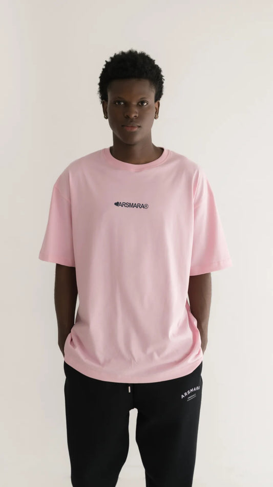 T-shirt Rosa com Logótipo Gráfico