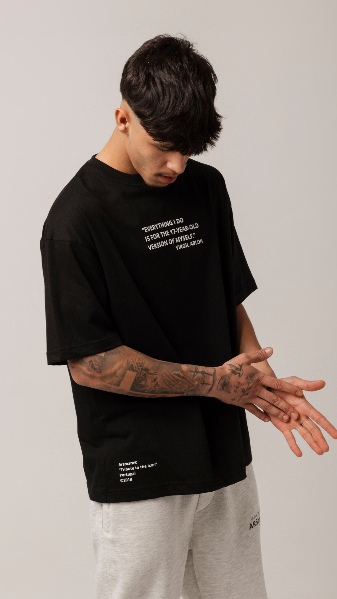 Virgil Tribute T-shirt Preto Oversize