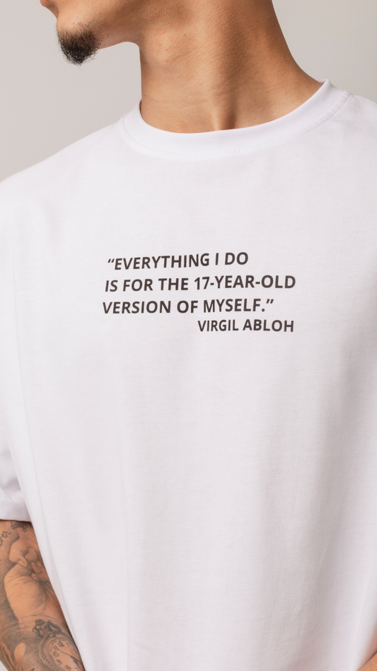 Virgil Tribute T-shirt Branca Oversize