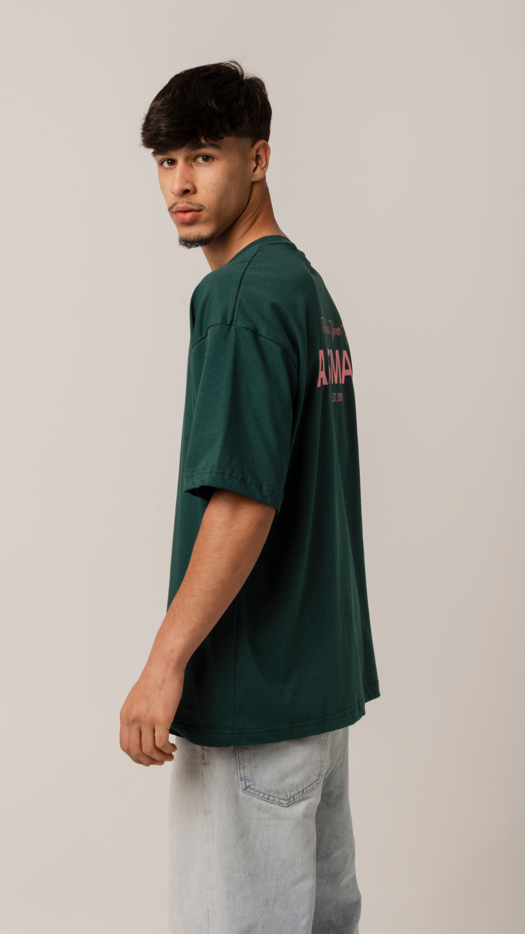 T-shirt NRYG Green/Pink Oversize
