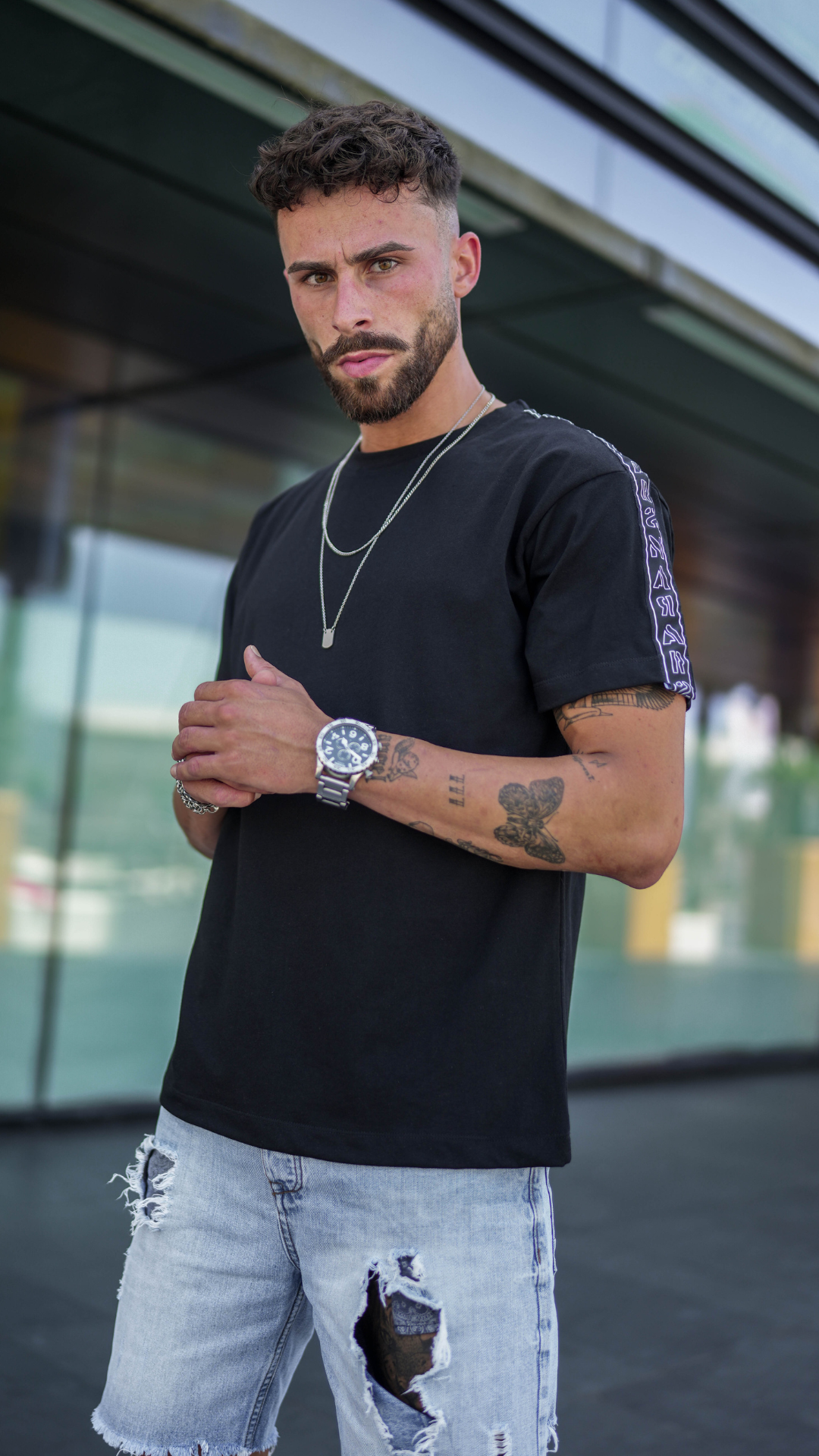 T-shirt TAPERED Preta