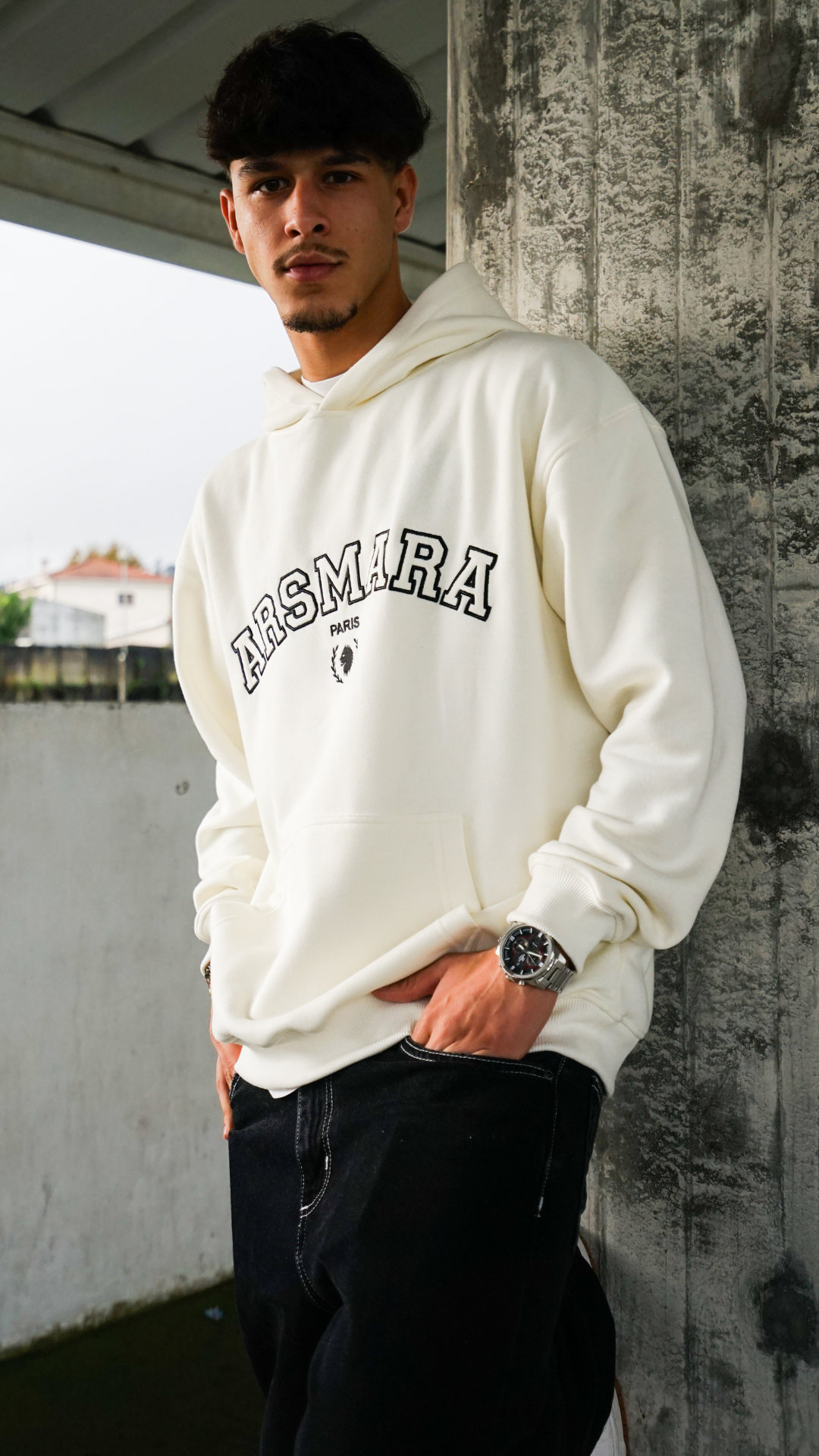 Hoodie Curved White