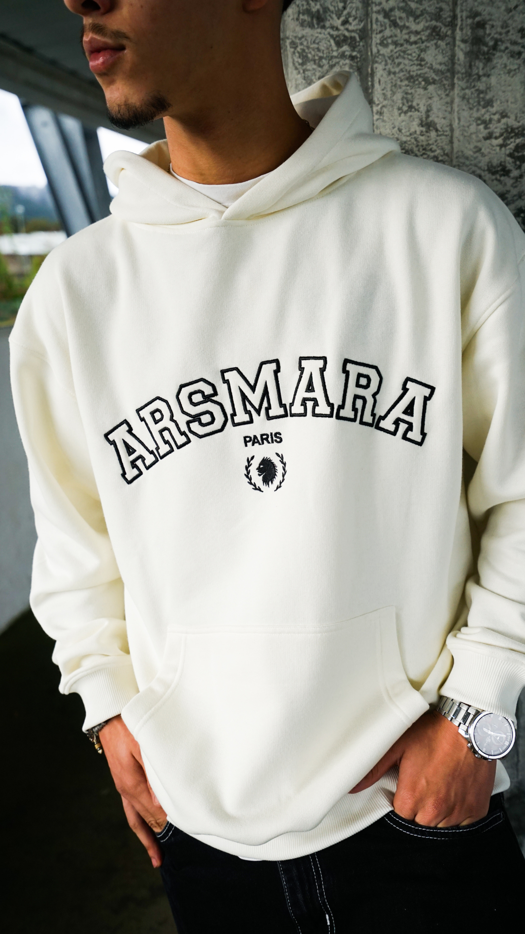 Hoodie Curved White