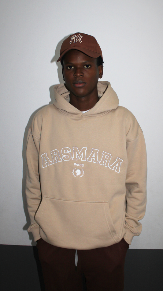 Hoodie Curved Bege