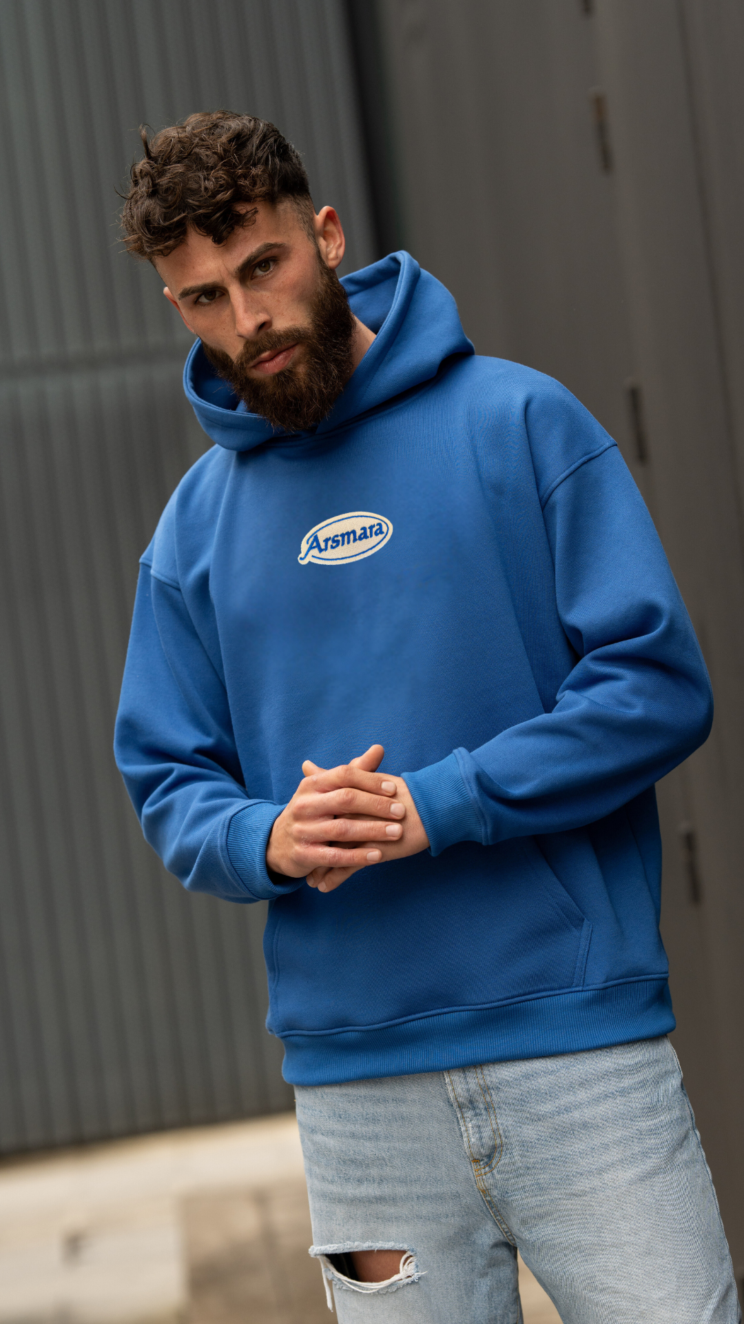 Hoodie Retro Royal Blue