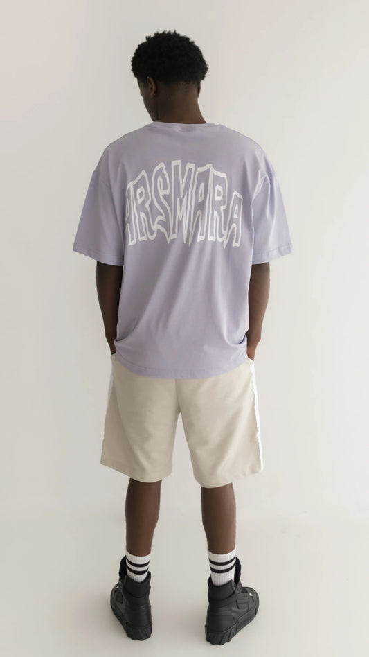 T-shirt Lilás com Logótipo Gráfico
