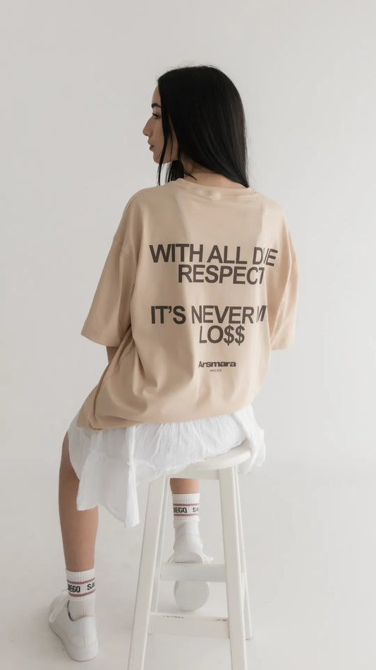 T-shirt Bege Never my Loss