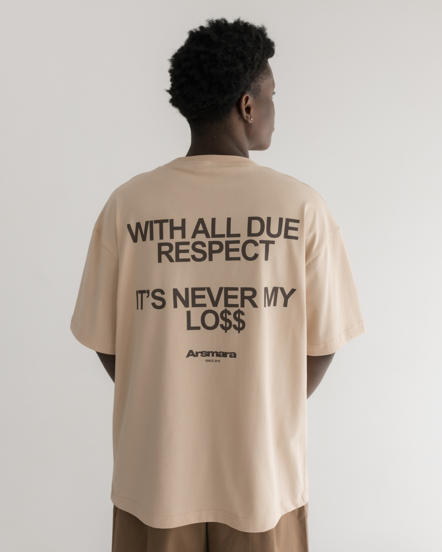 Beige Never my Loss T-shirt