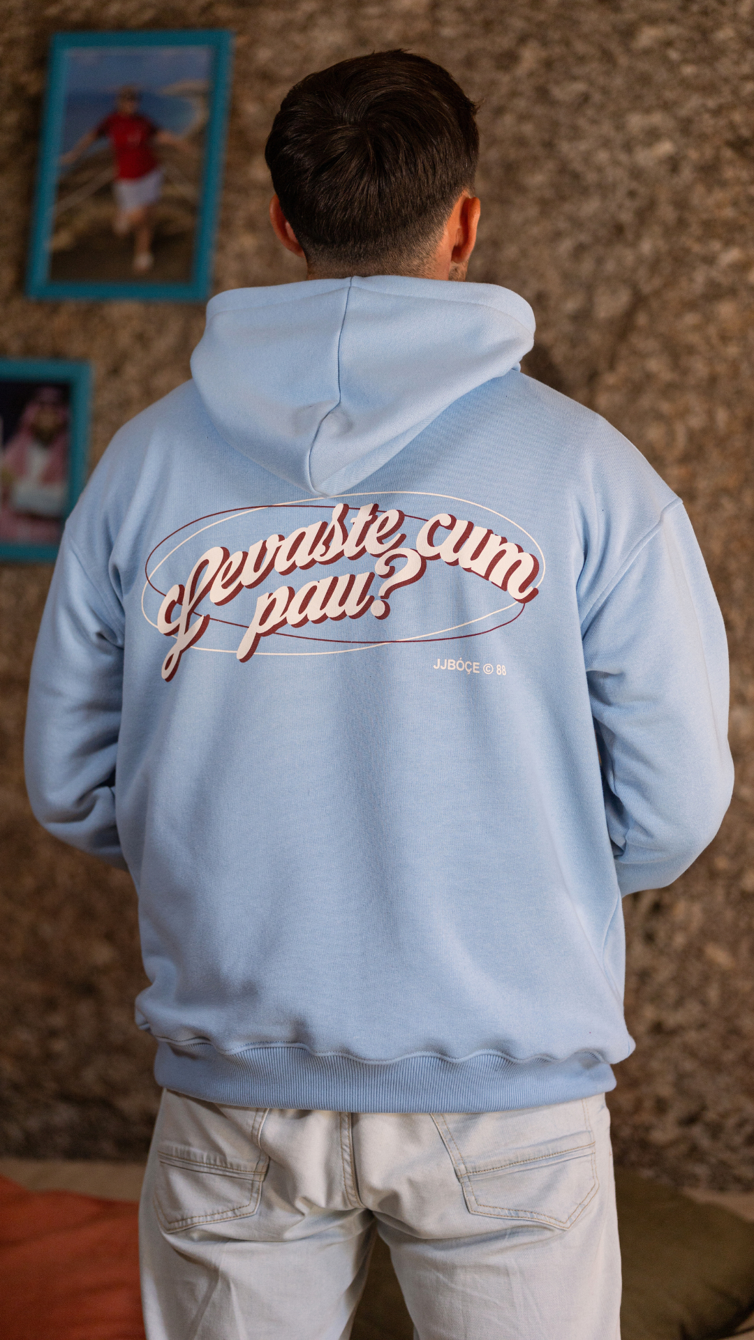 Hoodie Azul LEVASTE CUM PAU? - JJBóçe