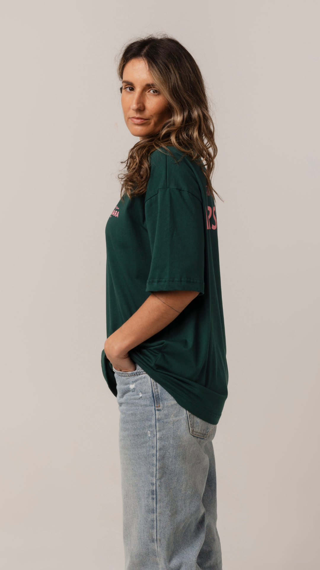 T-shirt NRYG Green/Pink Oversize