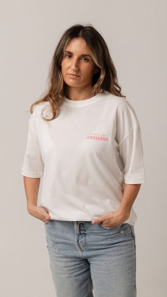 T-shirt NRYG White/Pink Oversize